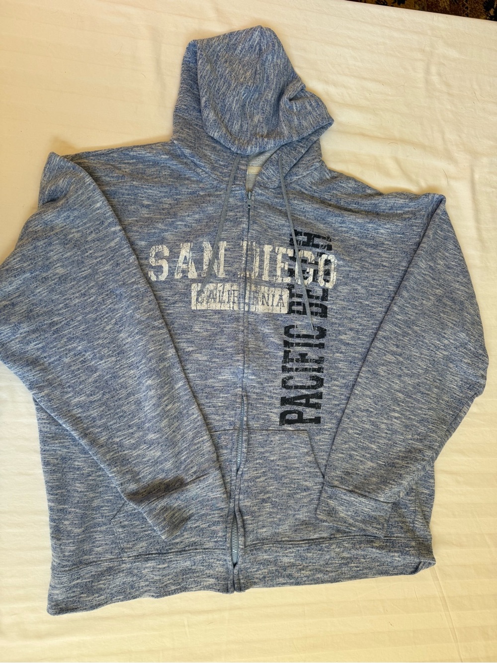San Diego Pacific Coast Blue Zip Hoodie Sweater Size XXL